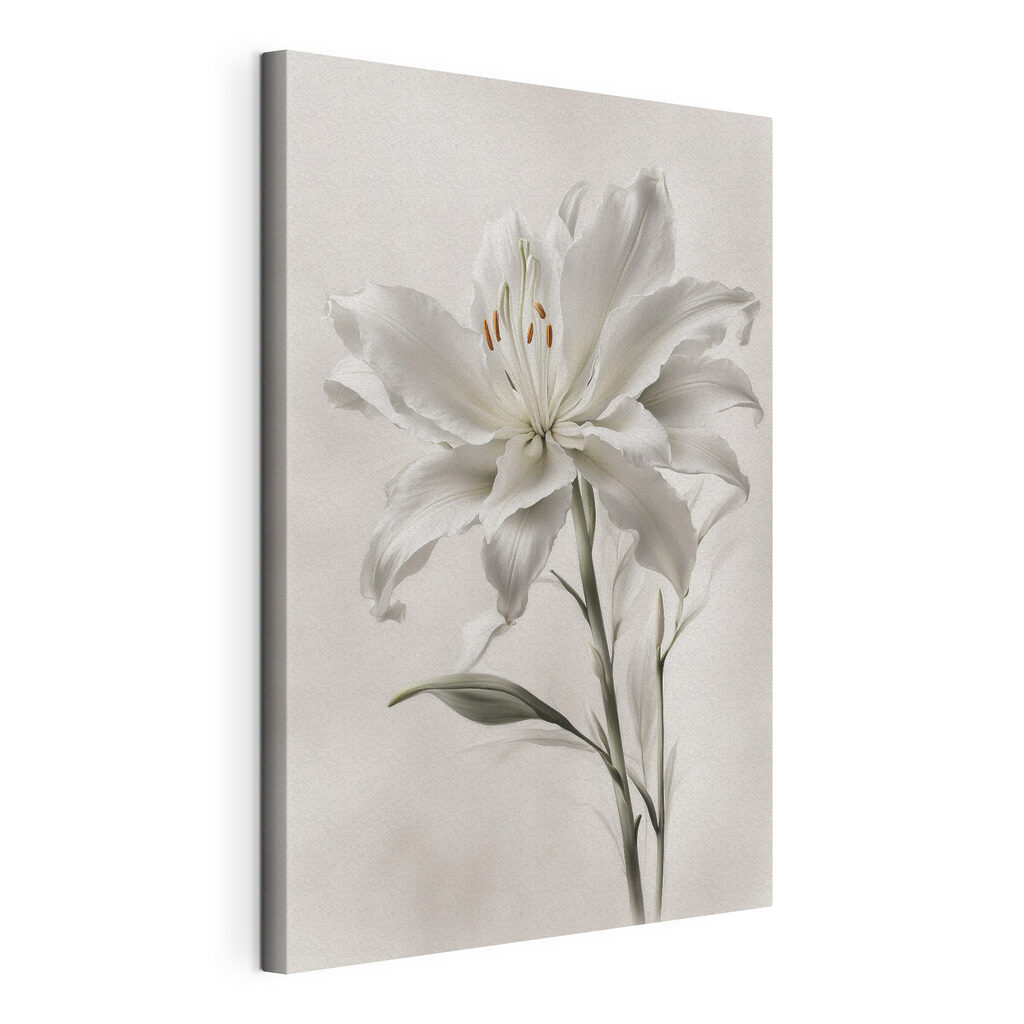 A white flower with green leaves