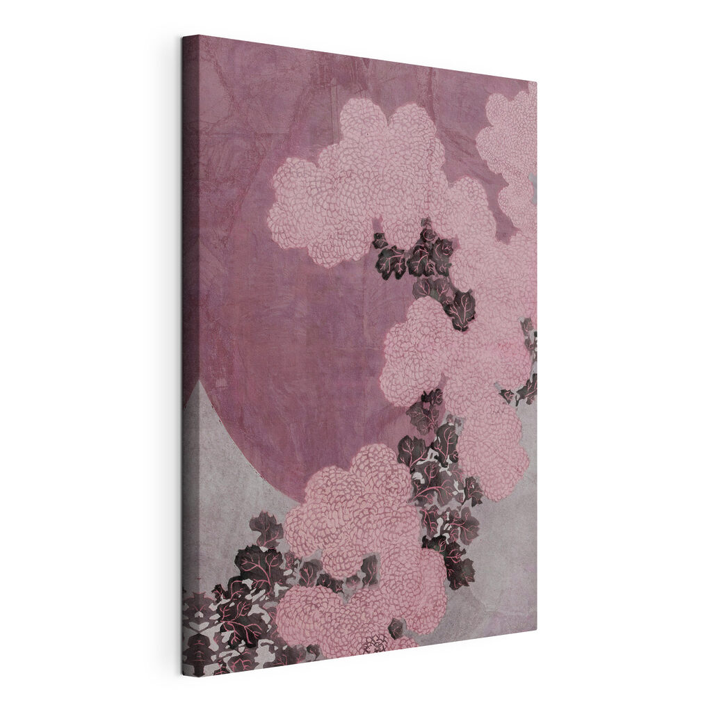 A pink and black floral design A pink and black floral design