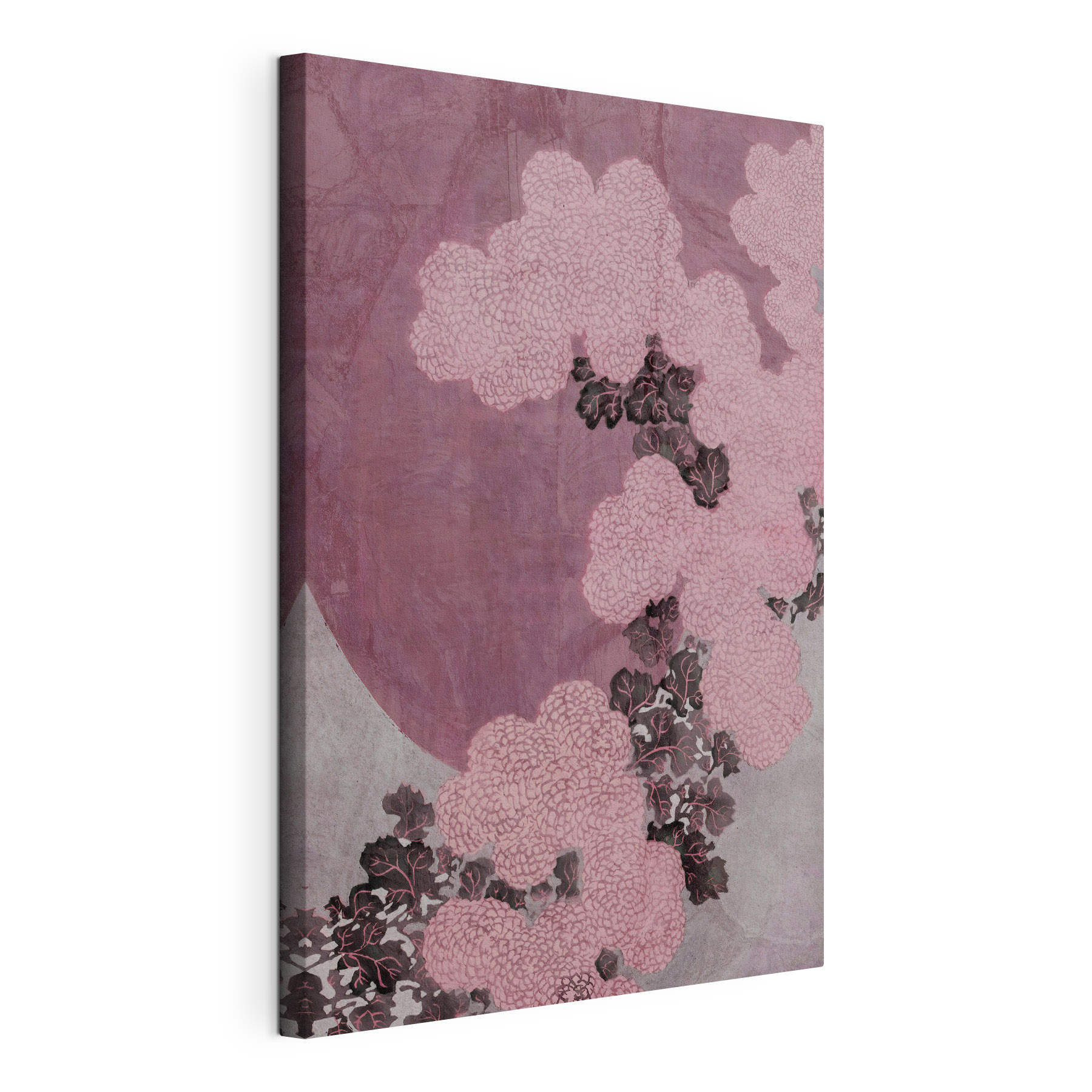 A pink and black floral design A pink and black floral design