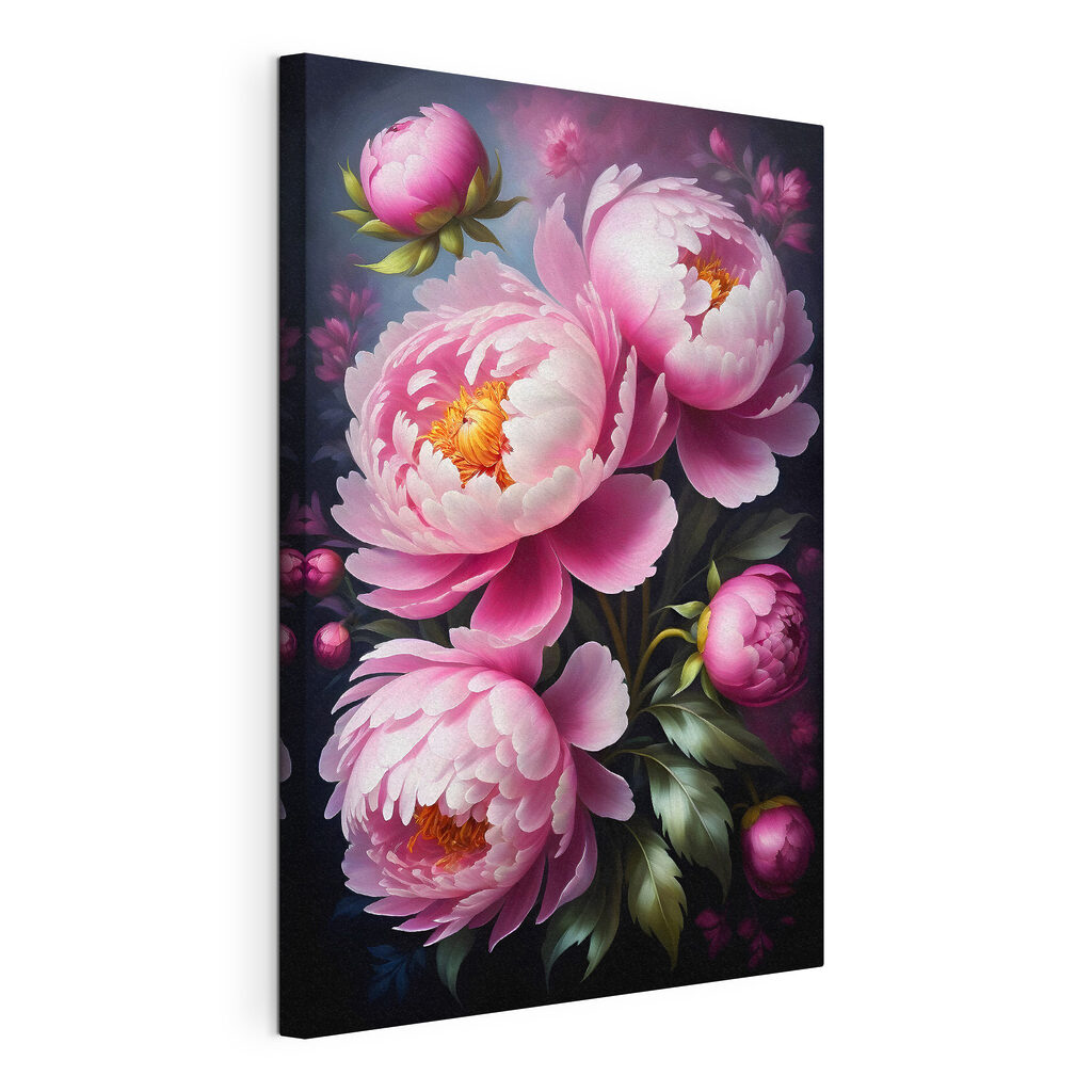 A painting of pink flowers A painting of pink flowers