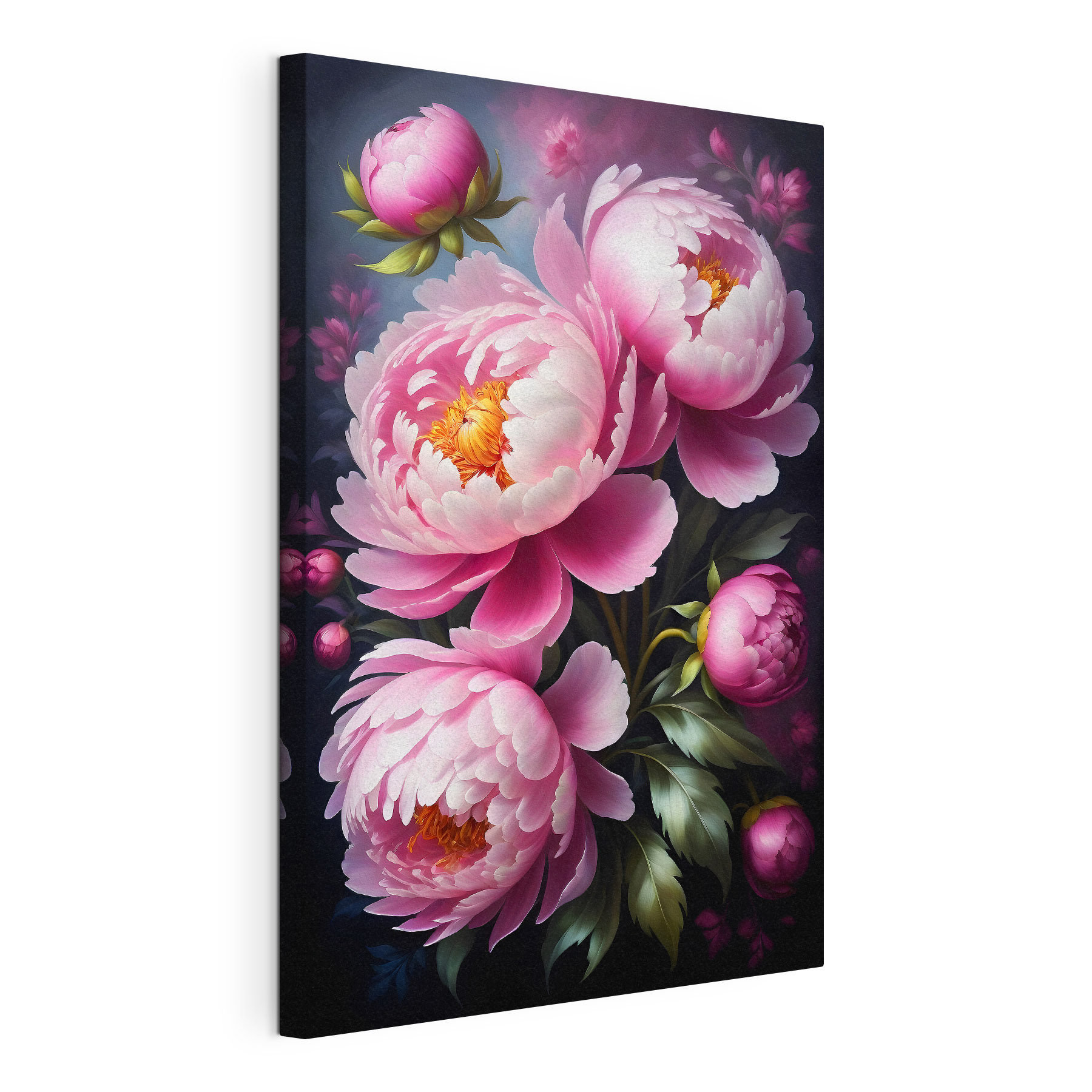 A painting of pink flowers A painting of pink flowers