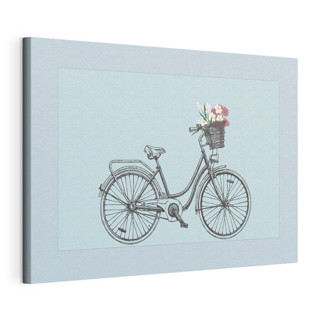 Bicycle with flowers in a basket