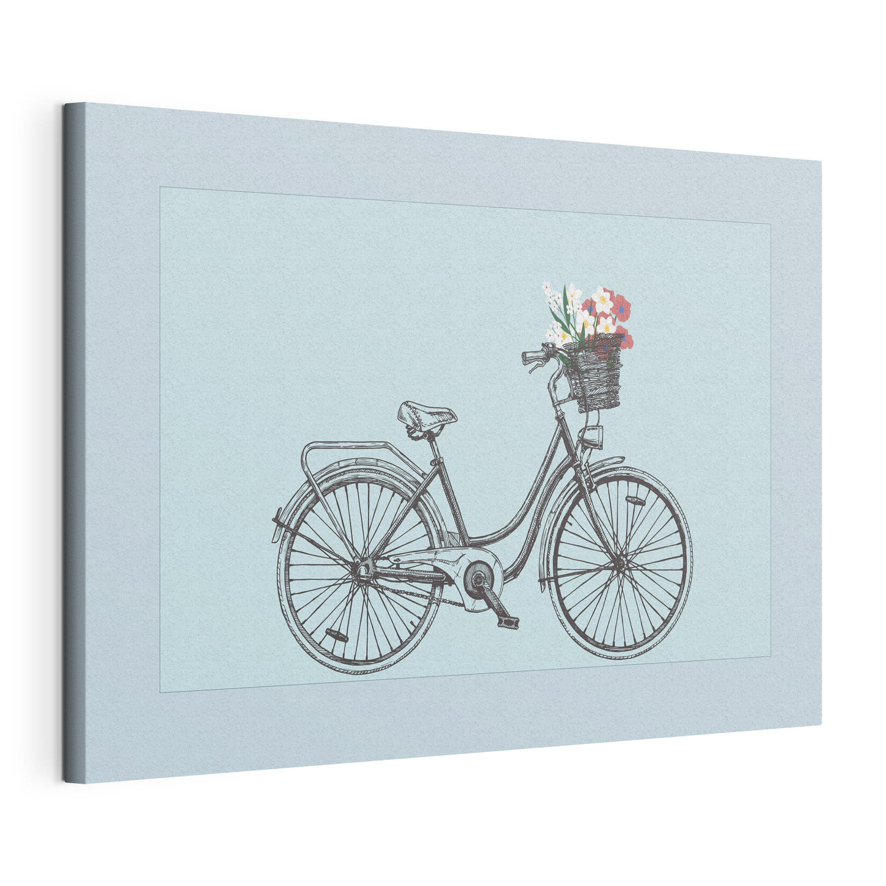 Bicycle with flowers in a basket