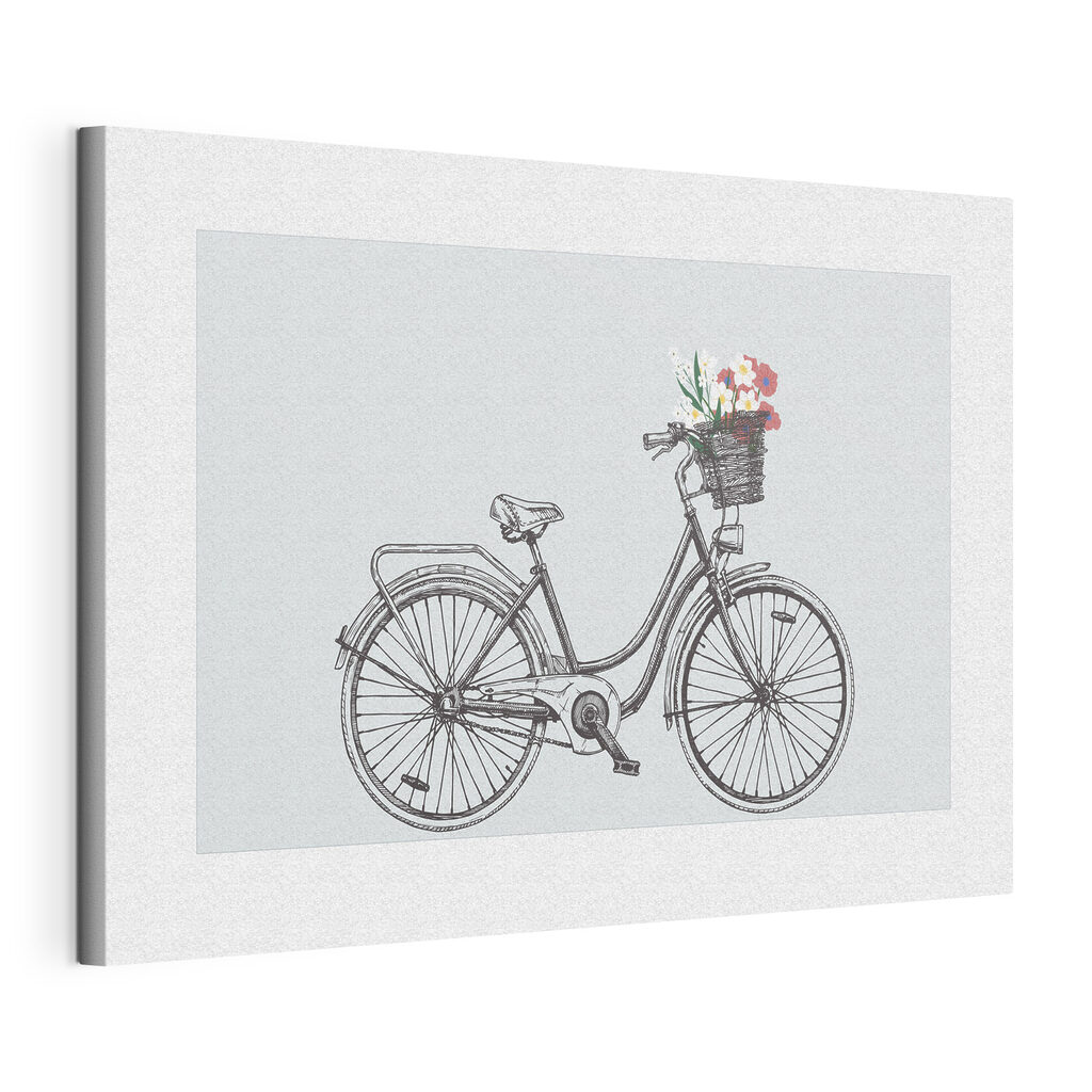 Bicycle with flowers in a basket