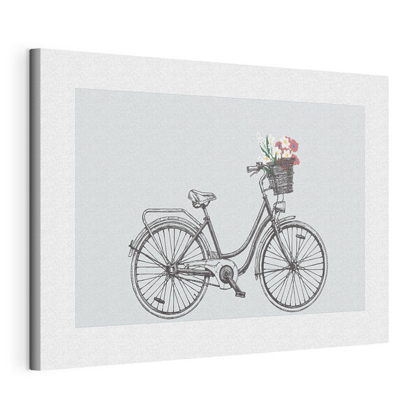 Bicycle with flowers in a basket