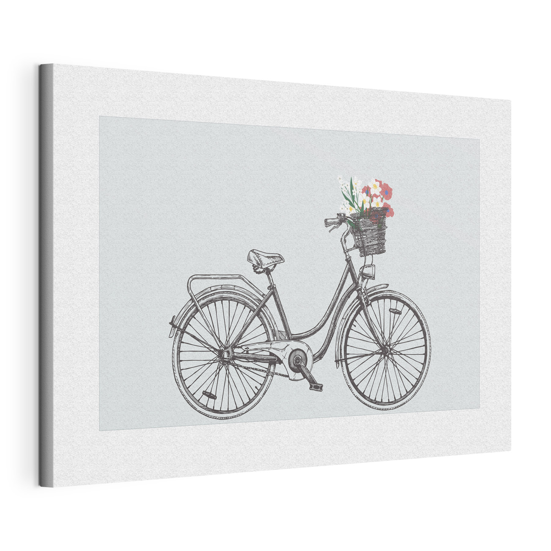 Bicycle with flowers in a basket