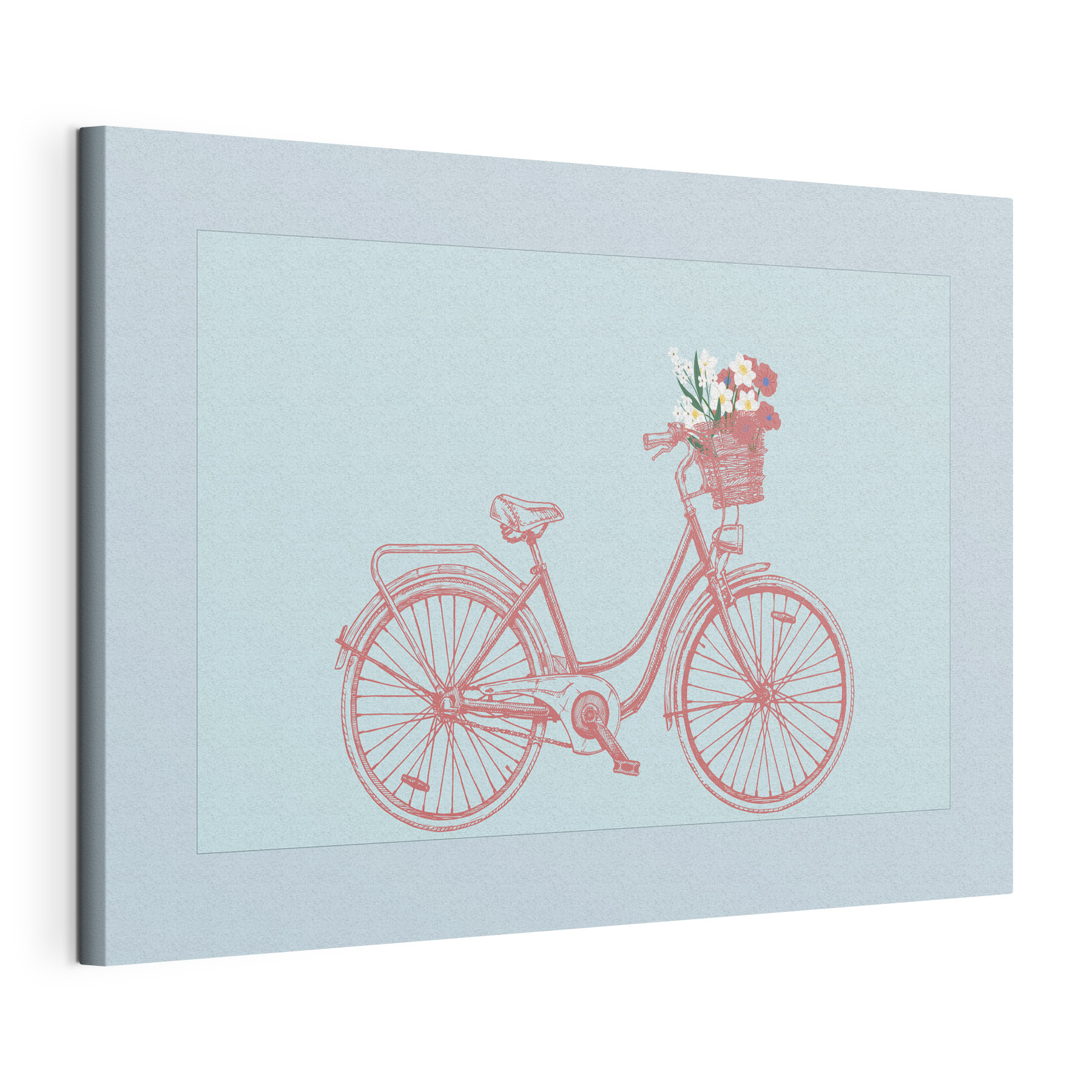 Bicycle with flowers in a basket