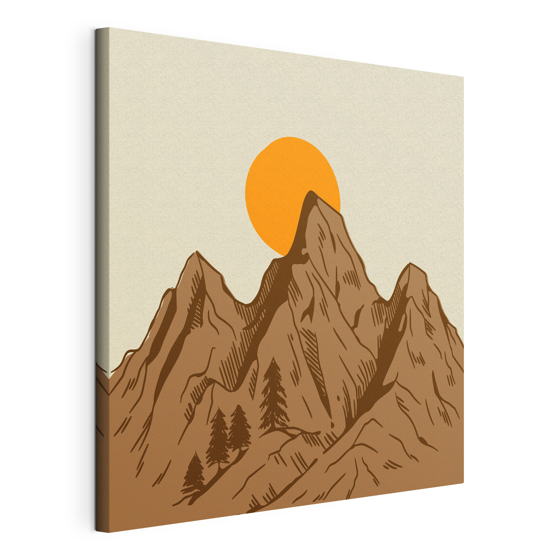 A mountain with trees and sun A mountain with trees and sun