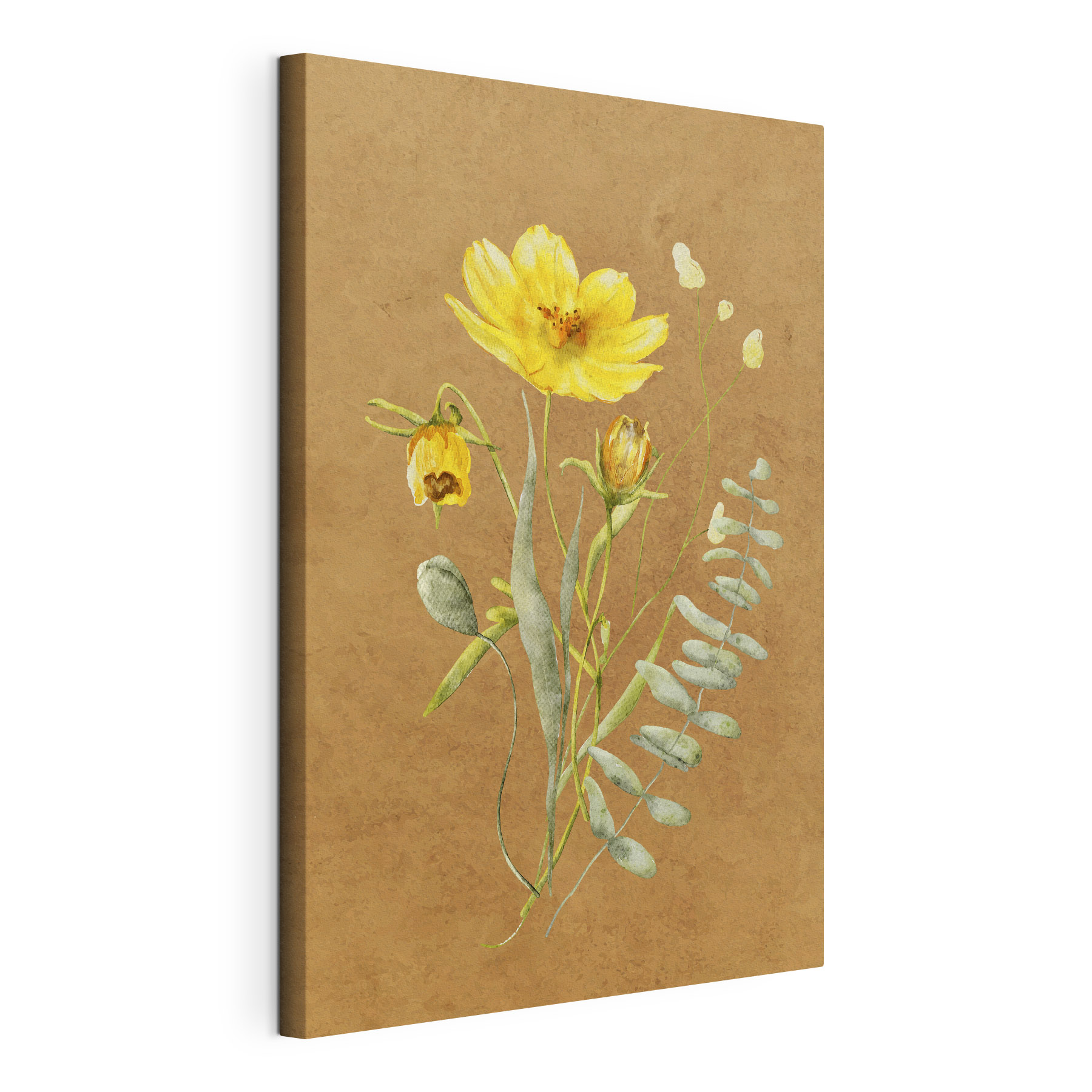 A painting of flowers and leaves A painting of flowers and leaves