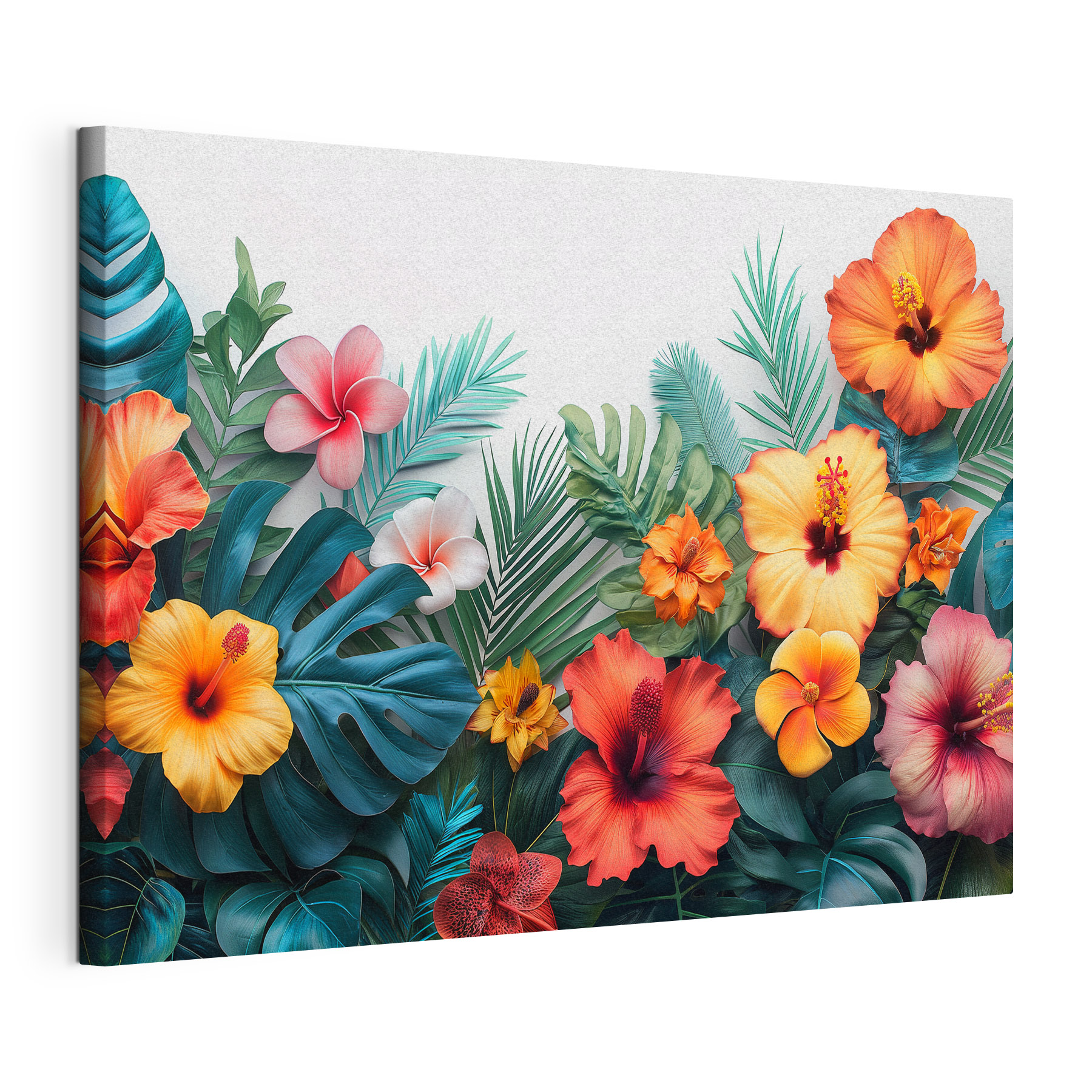 A group of colorful flowers and leaves A group of colorful flowers and leaves