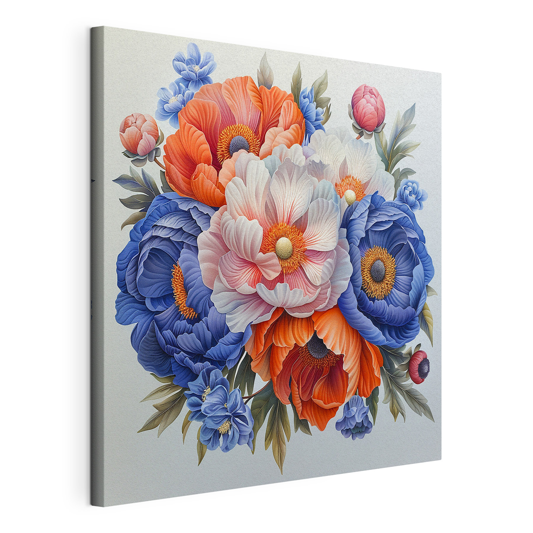 A painting of flowers on a white background A painting of flowers on a white background