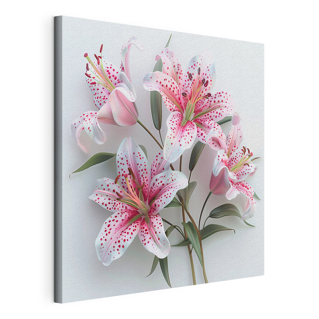 A group of pink and white flowers
