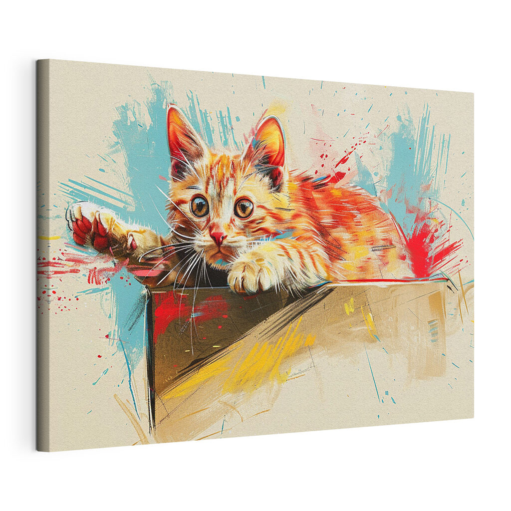 A cat lying on a box