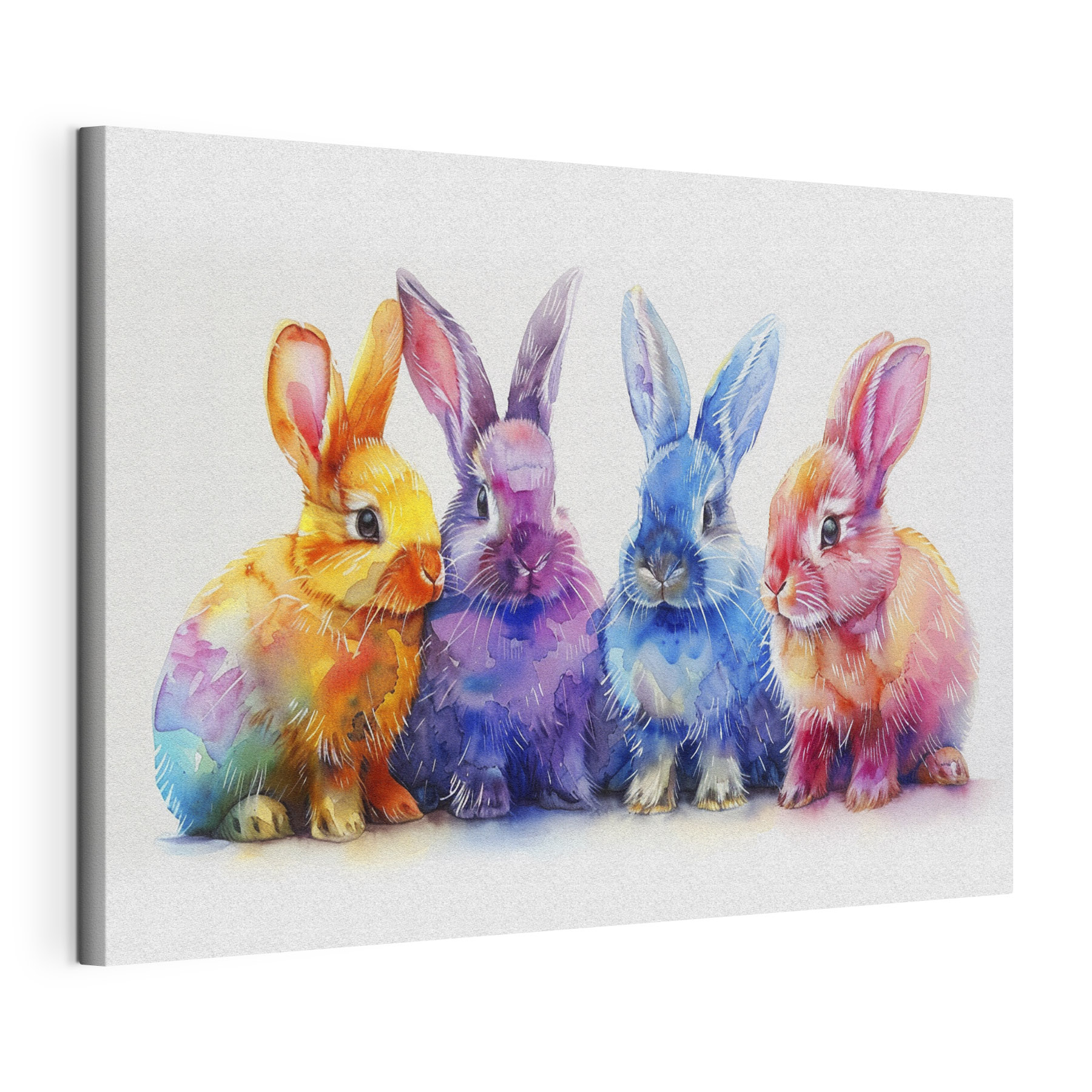 A group of colorful bunnies A group of colorful bunnies