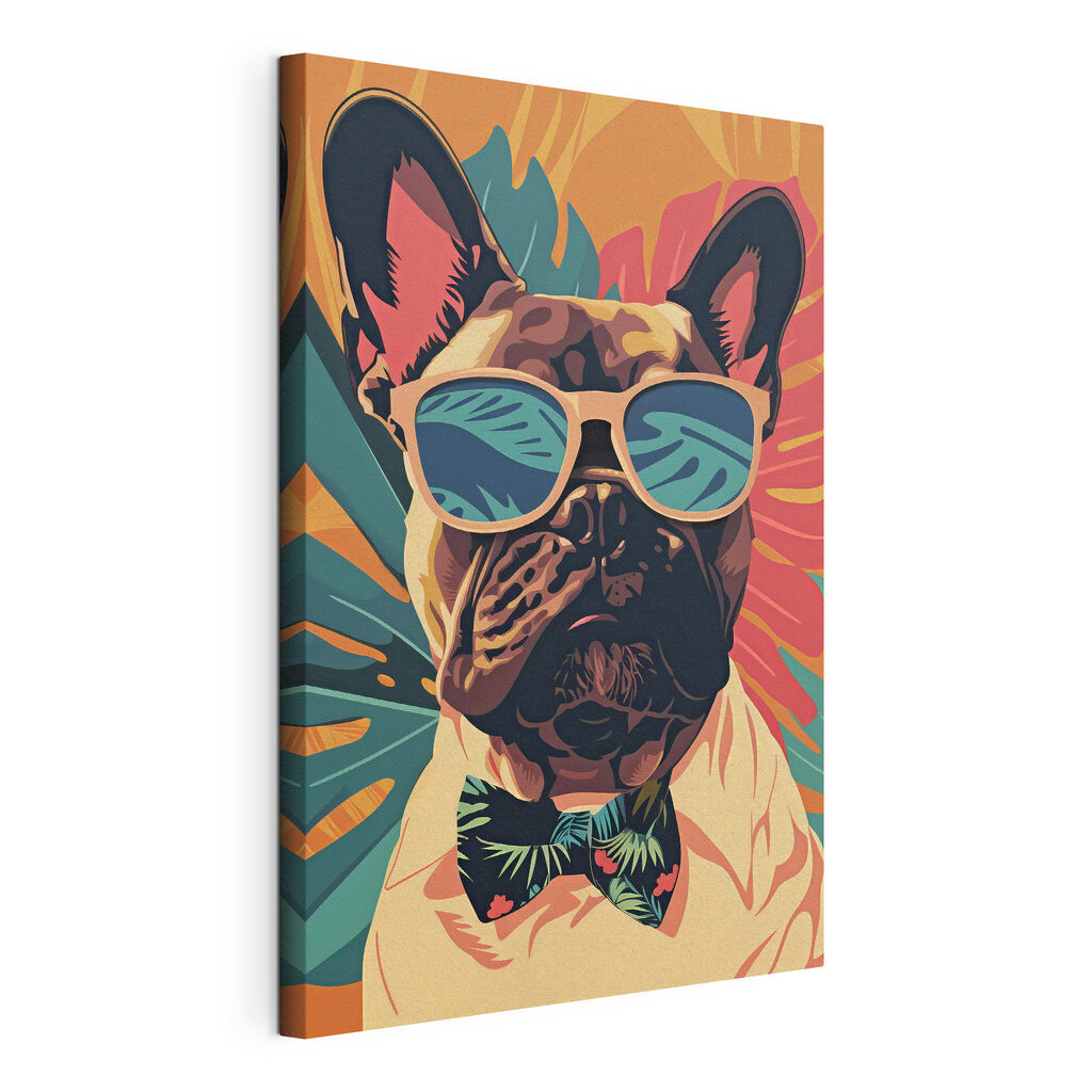 A dog wearing sunglasses and bow tie A dog wearing sunglasses and bow tie