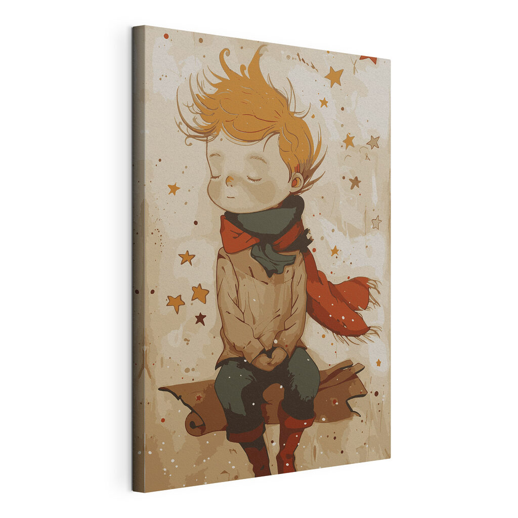 A cartoon of a boy sitting on a carpet A cartoon of a boy sitting on a carpet