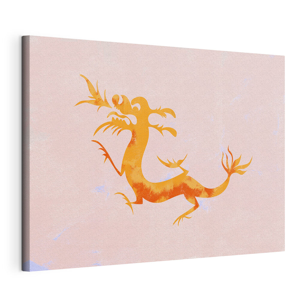 A orange dragon with long tail A orange dragon with long tail