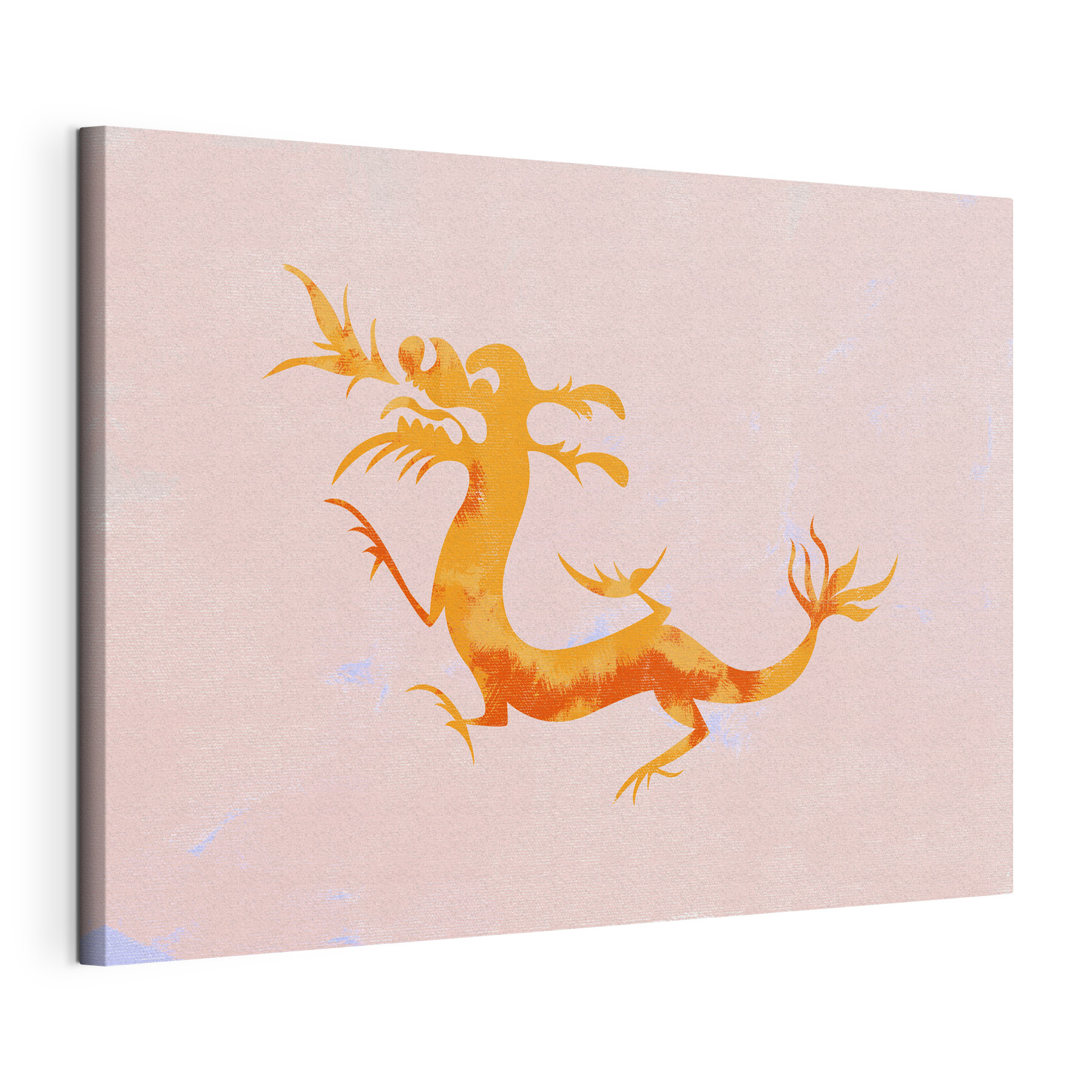 A orange dragon with long tail A orange dragon with long tail