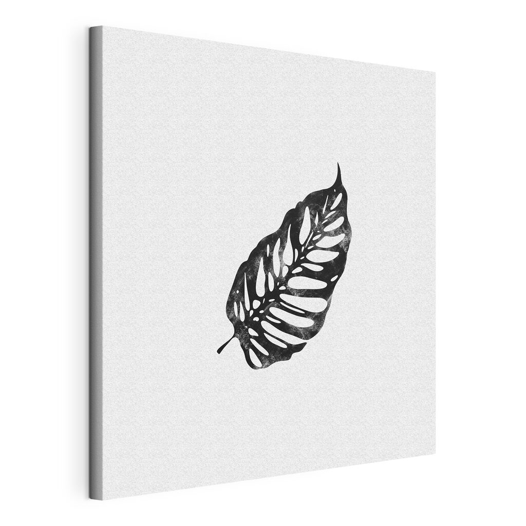 A black leaf on a white background