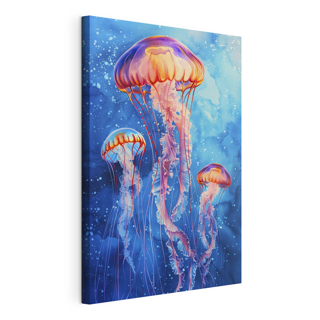 A group of jellyfish in water