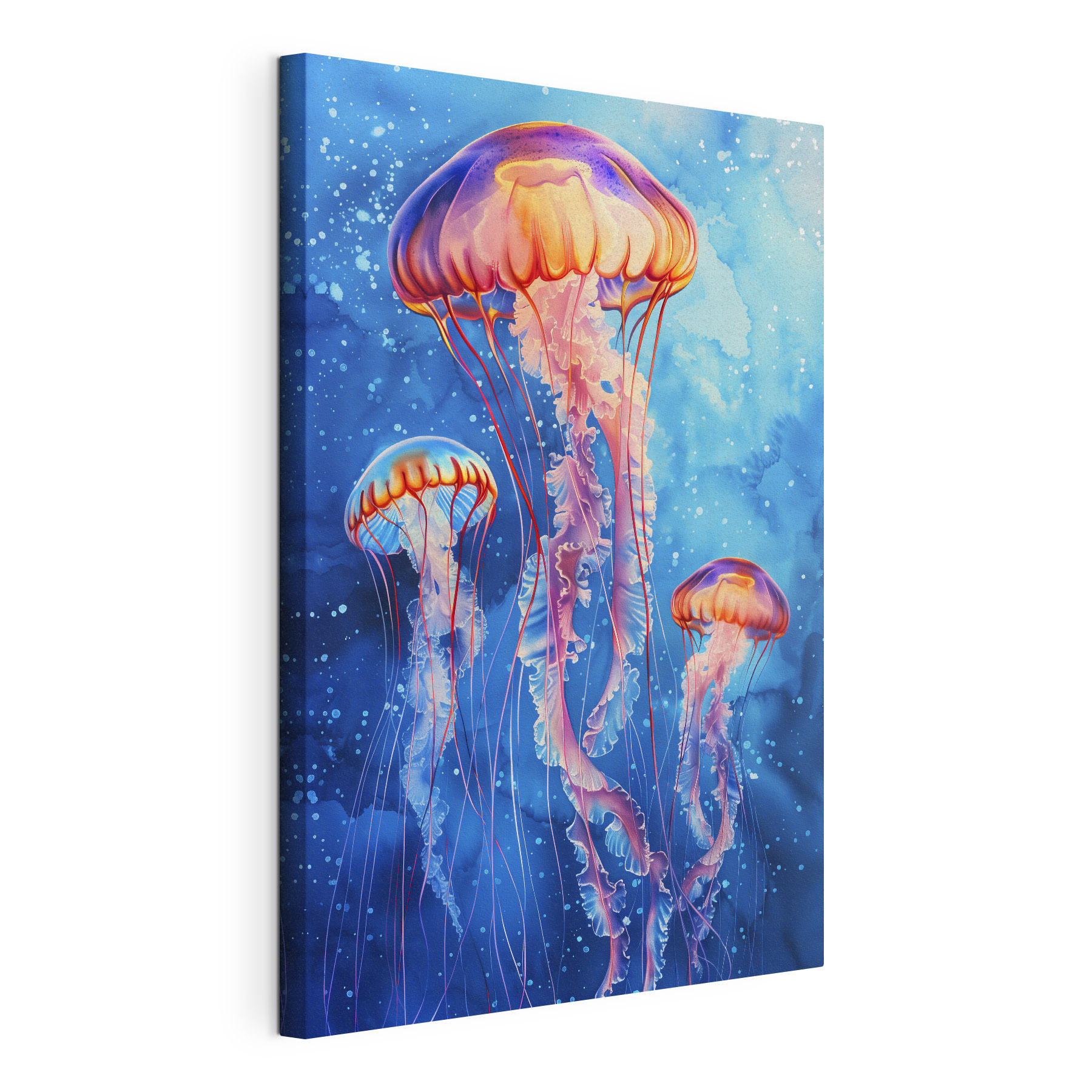 A group of jellyfish in water