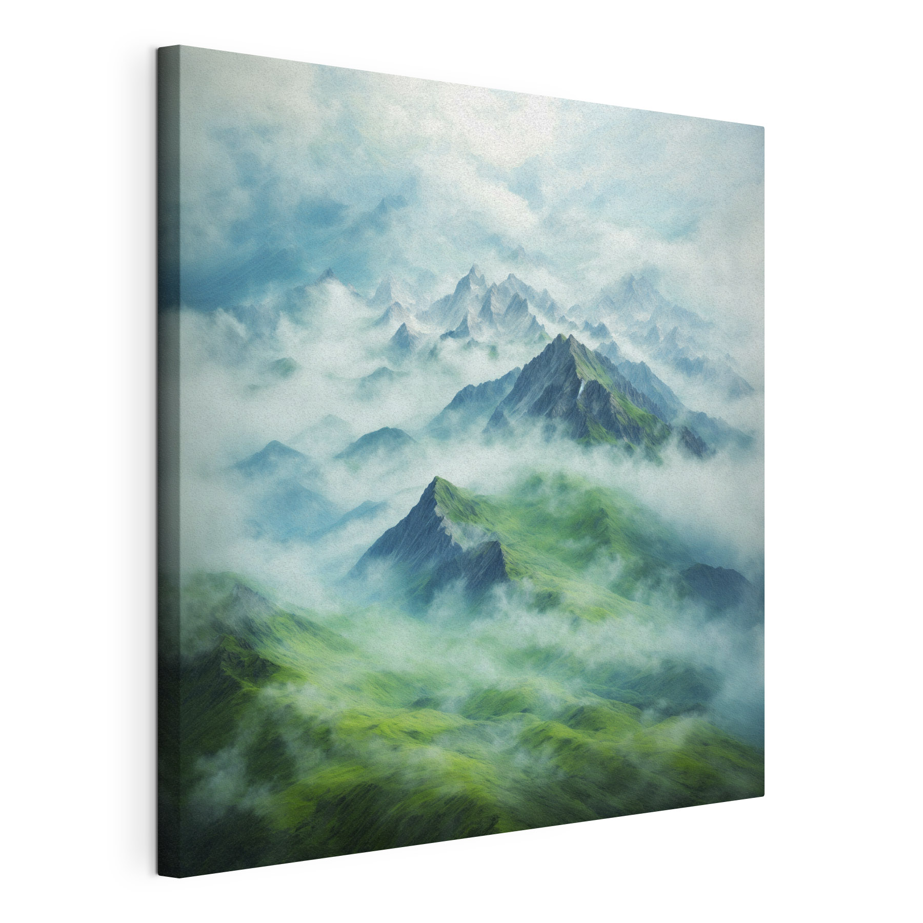 A mountain range with clouds A mountain range with clouds