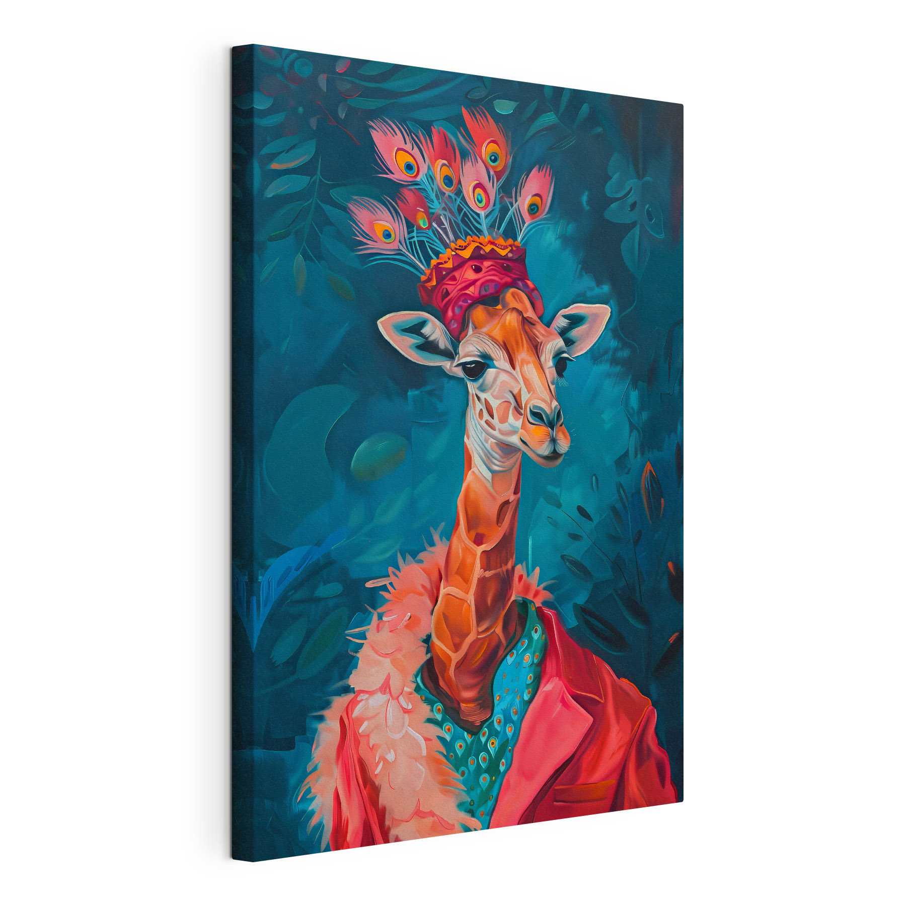 A giraffe wearing a hat A giraffe wearing a hat
