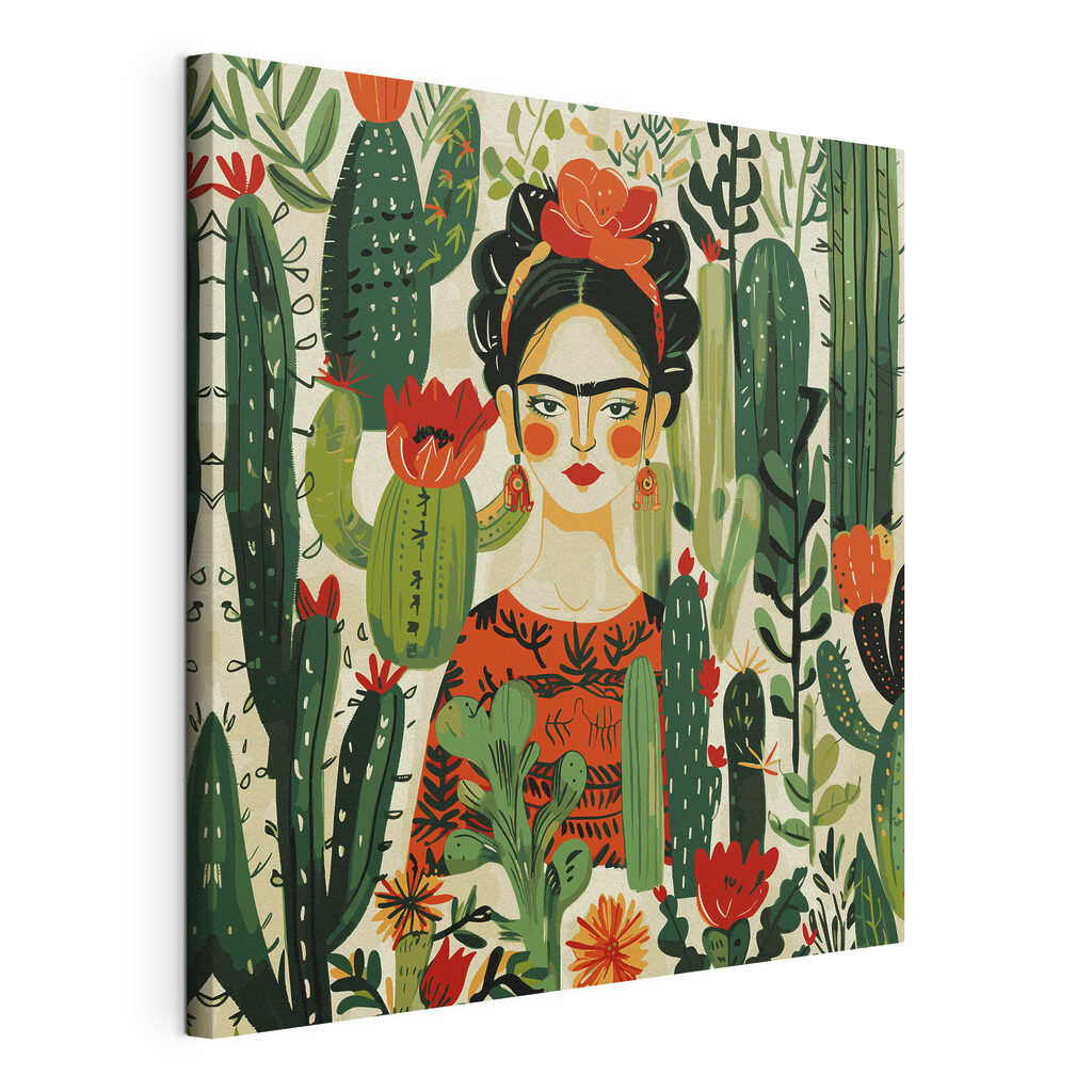 A painting of a woman with a flower in her hair