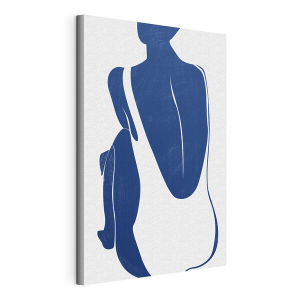 Quadri La sagoma blu e bianca di una donna e di un pinguino (COD: s38387) Quadri Quadri La sagoma blu e bianca di una donna e di un pinguino (COD: s38387)