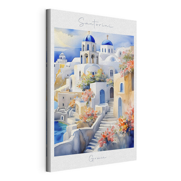 Quadri Un acquerello raffigurante un edificio bianco con cupole blu (COD: s38399) Quadri Quadri Un acquerello raffigurante un edificio bianco con cupole blu (COD: s38399)