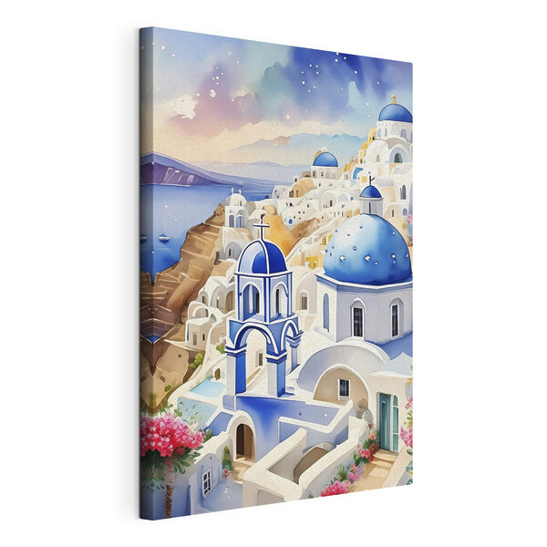 Quadri Un dipinto raffigurante una città con cupole blu (COD: s38401) Quadri Quadri Un dipinto raffigurante una città con cupole blu (COD: s38401)