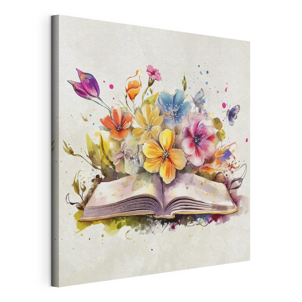 A book with flowers and butterflies