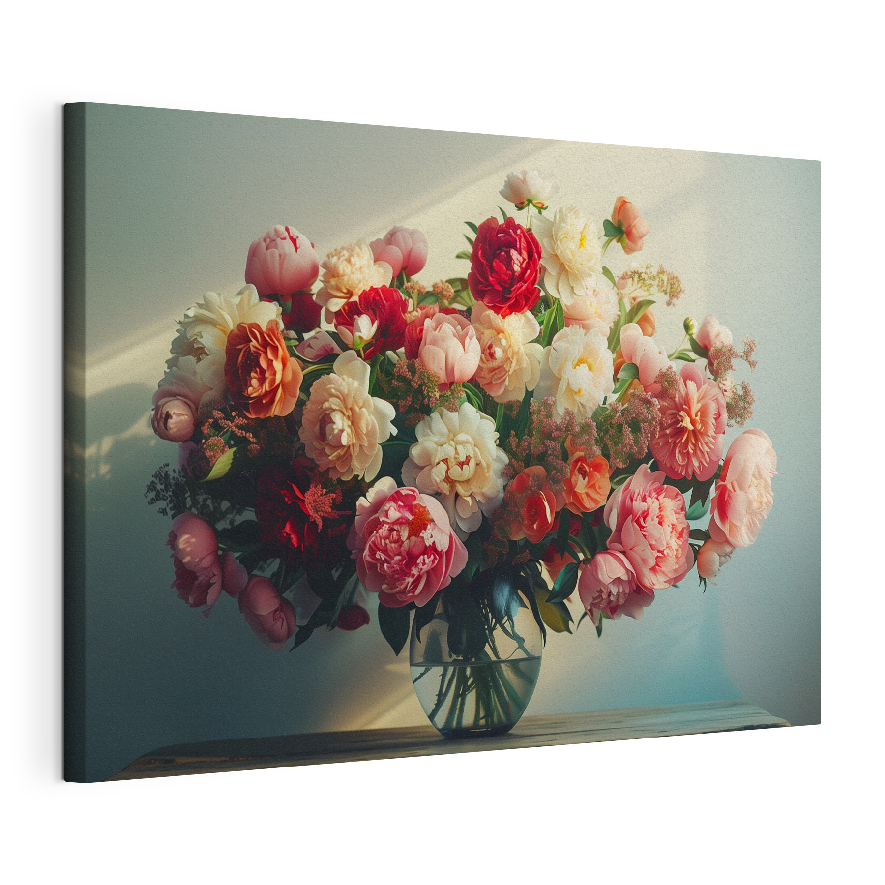 A vase of flowers on a table