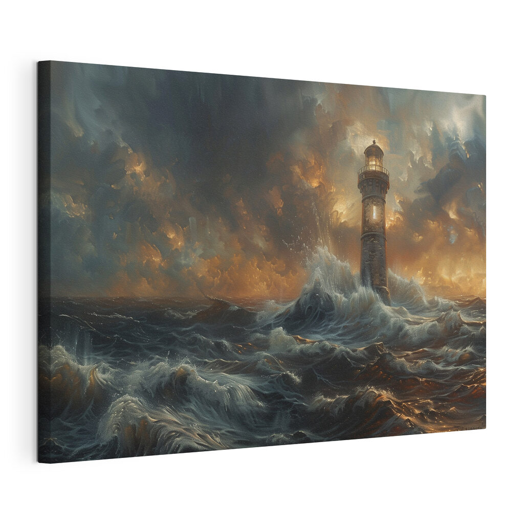 A lighthouse in the sea