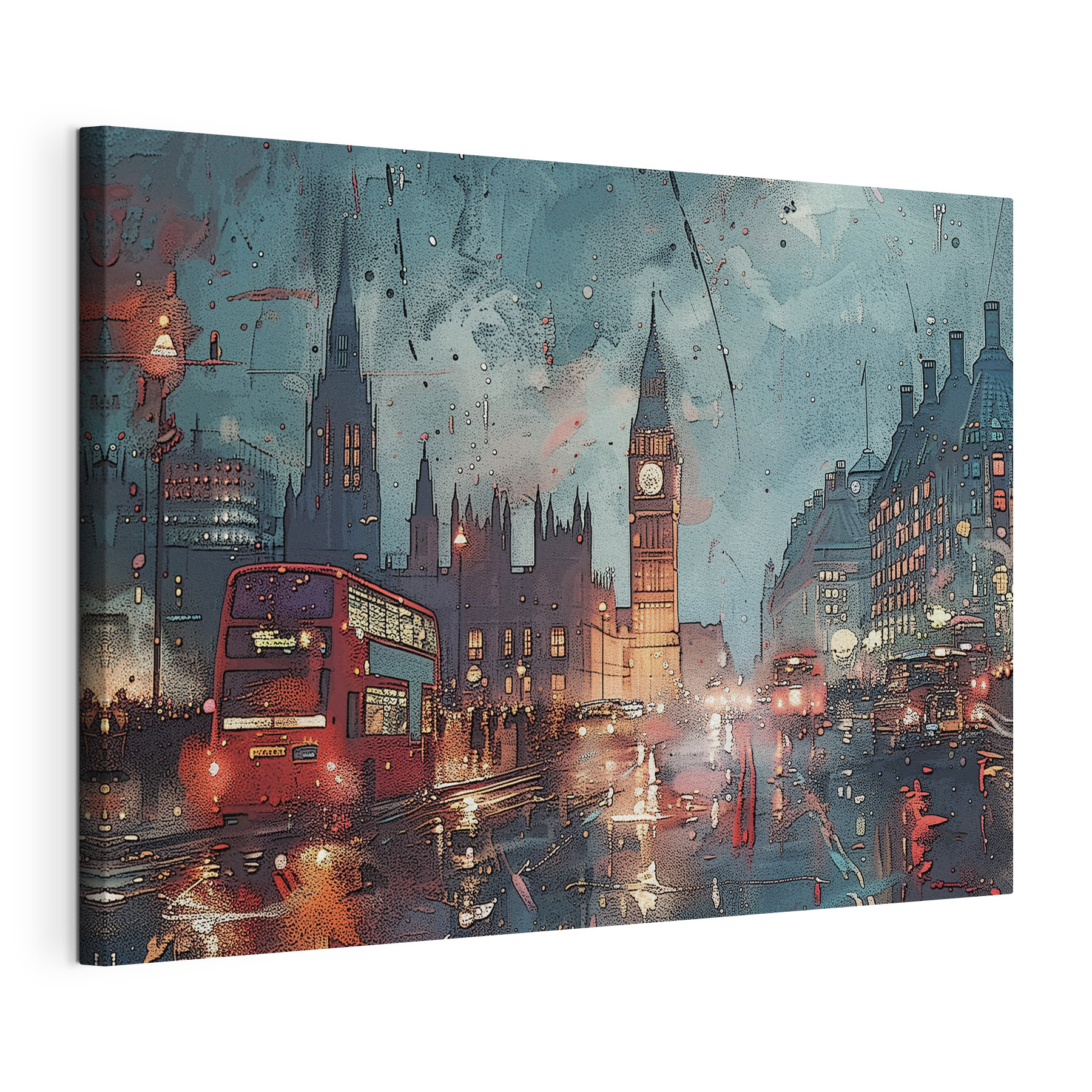 A city street with a clock tower