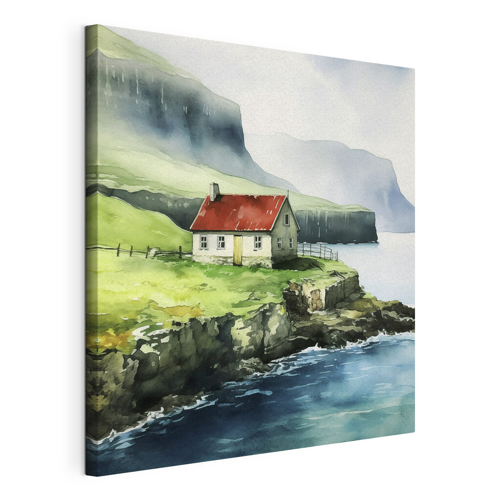 A house on a cliff by the water