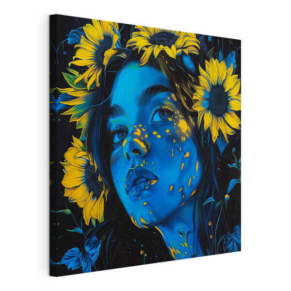 Quadri Una donna con dei girasoli tra i capelli (COD: s38504) Quadri Quadri Una donna con dei girasoli tra i capelli (COD: s38504)