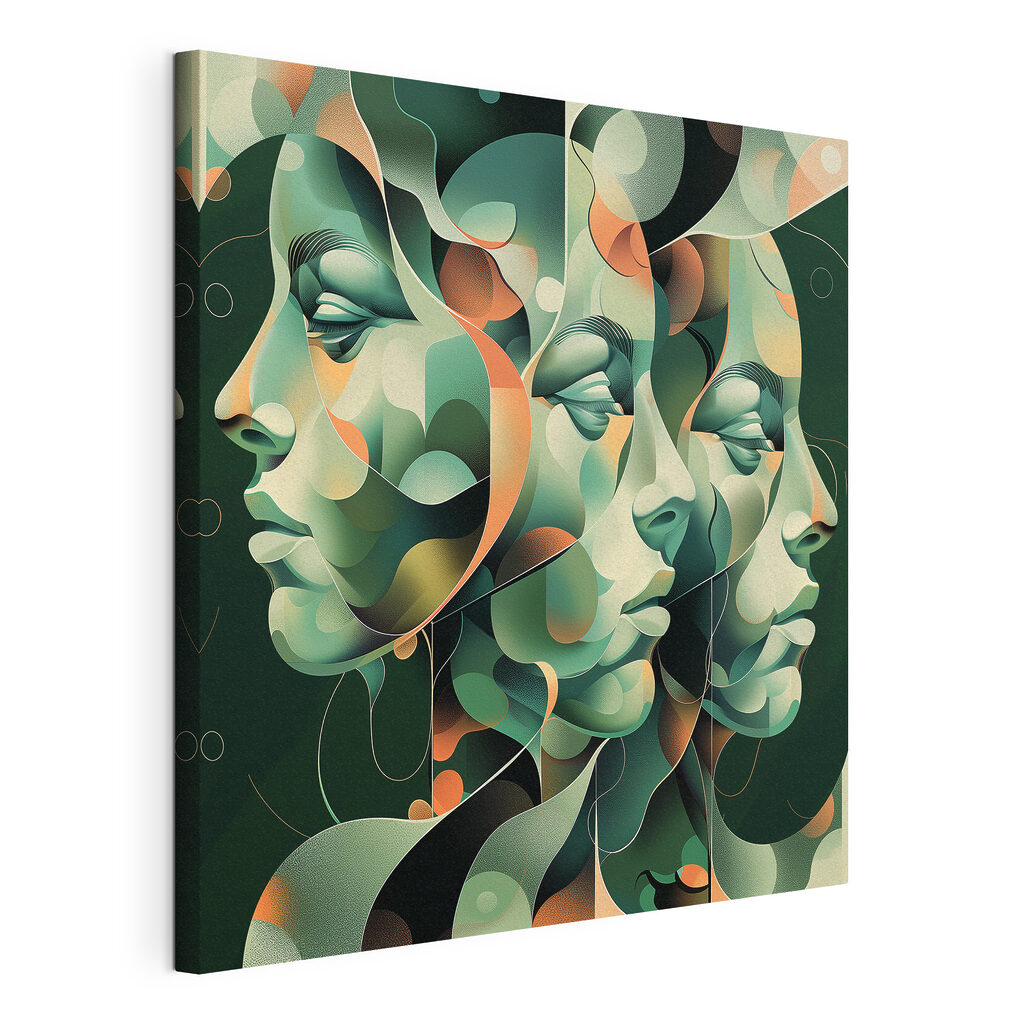 Multiple faces in vibrant colors Multiple faces in vibrant colors