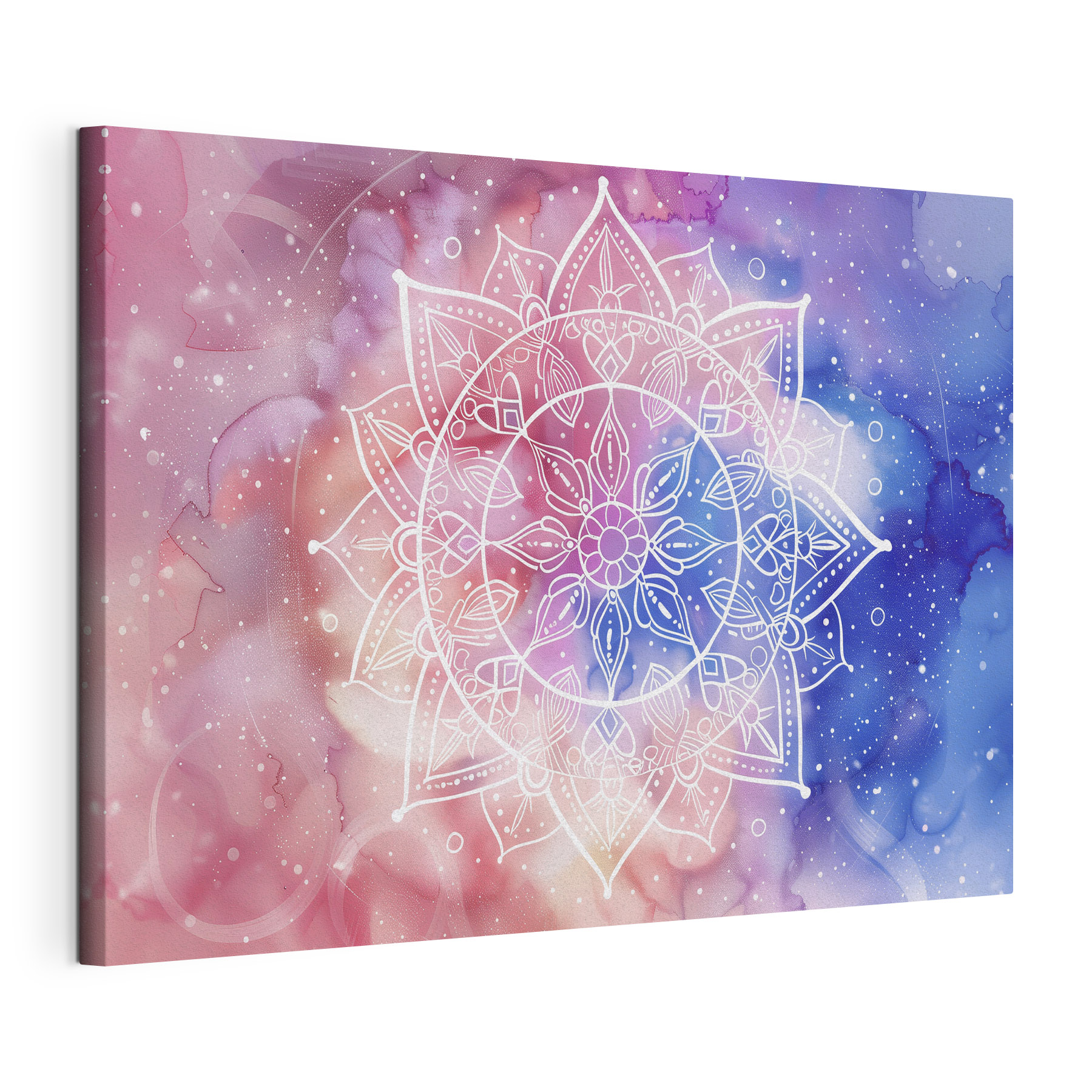 A white mandala on a colorful background A white mandala on a colorful background