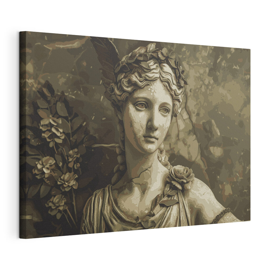 Statue of a woman with feathers in her hair Statue of a woman with feathers in her hair