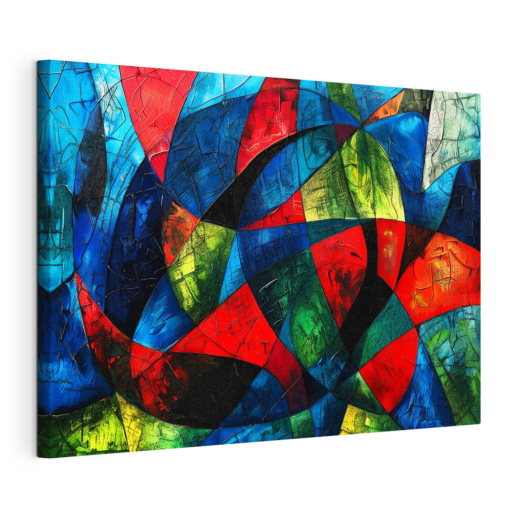 Colorful stained glass with many different colors