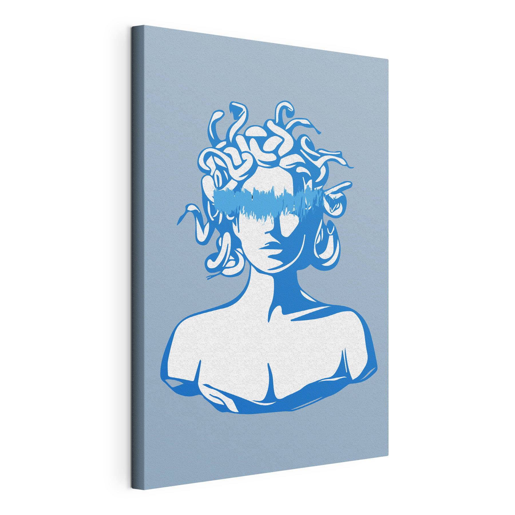 A drawing of a head of a woman with medusa's hair