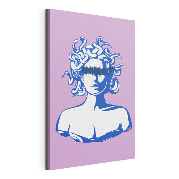 A drawing of a head of a woman with snakes A drawing of a head of a woman with snakes