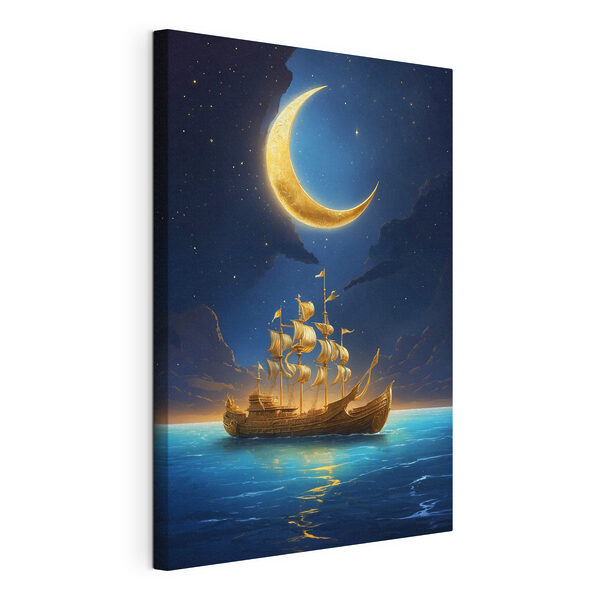 Quadri Quadri Una nave in acqua con la luna sullo sfondo (COD: s38587)