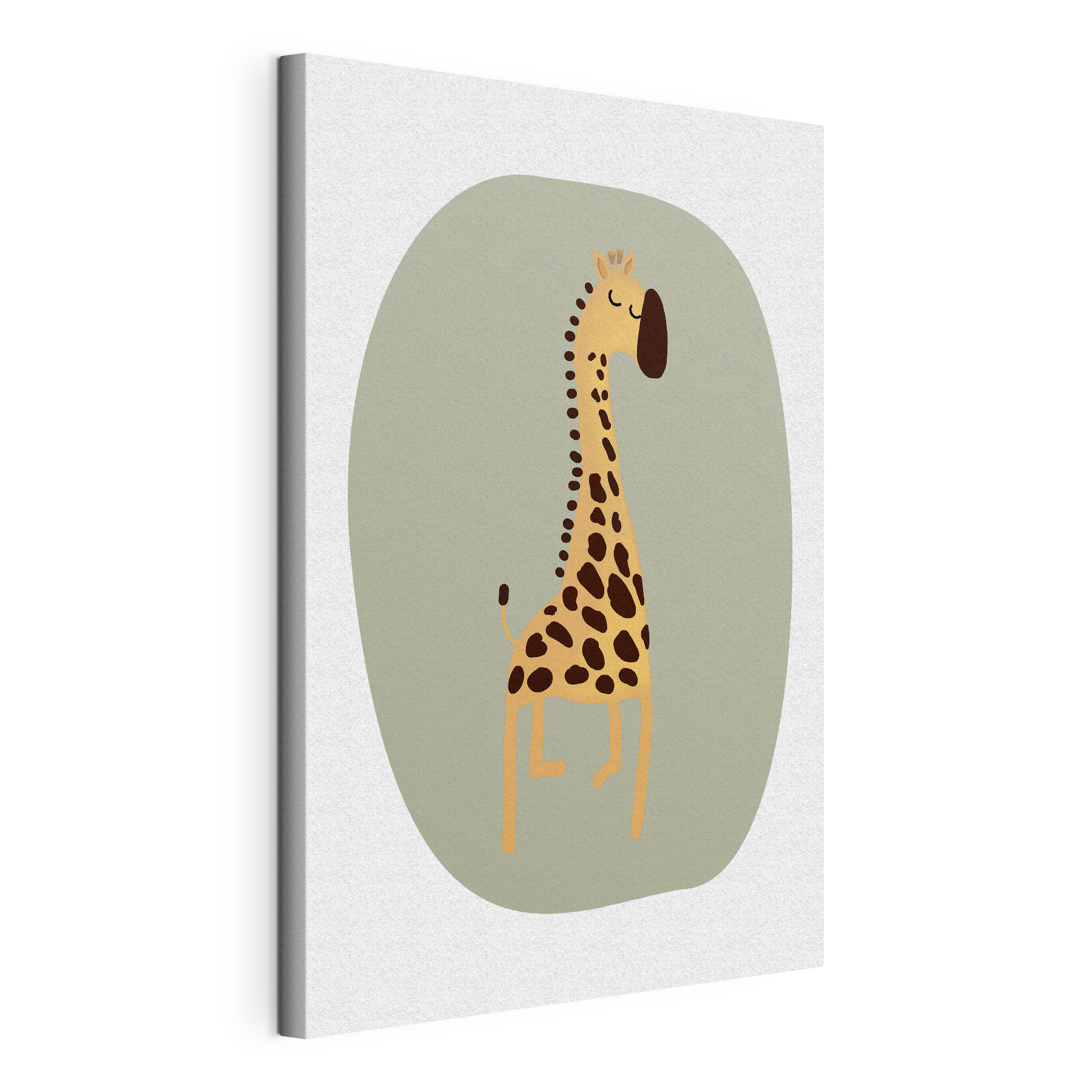 A giraffe with a black nose