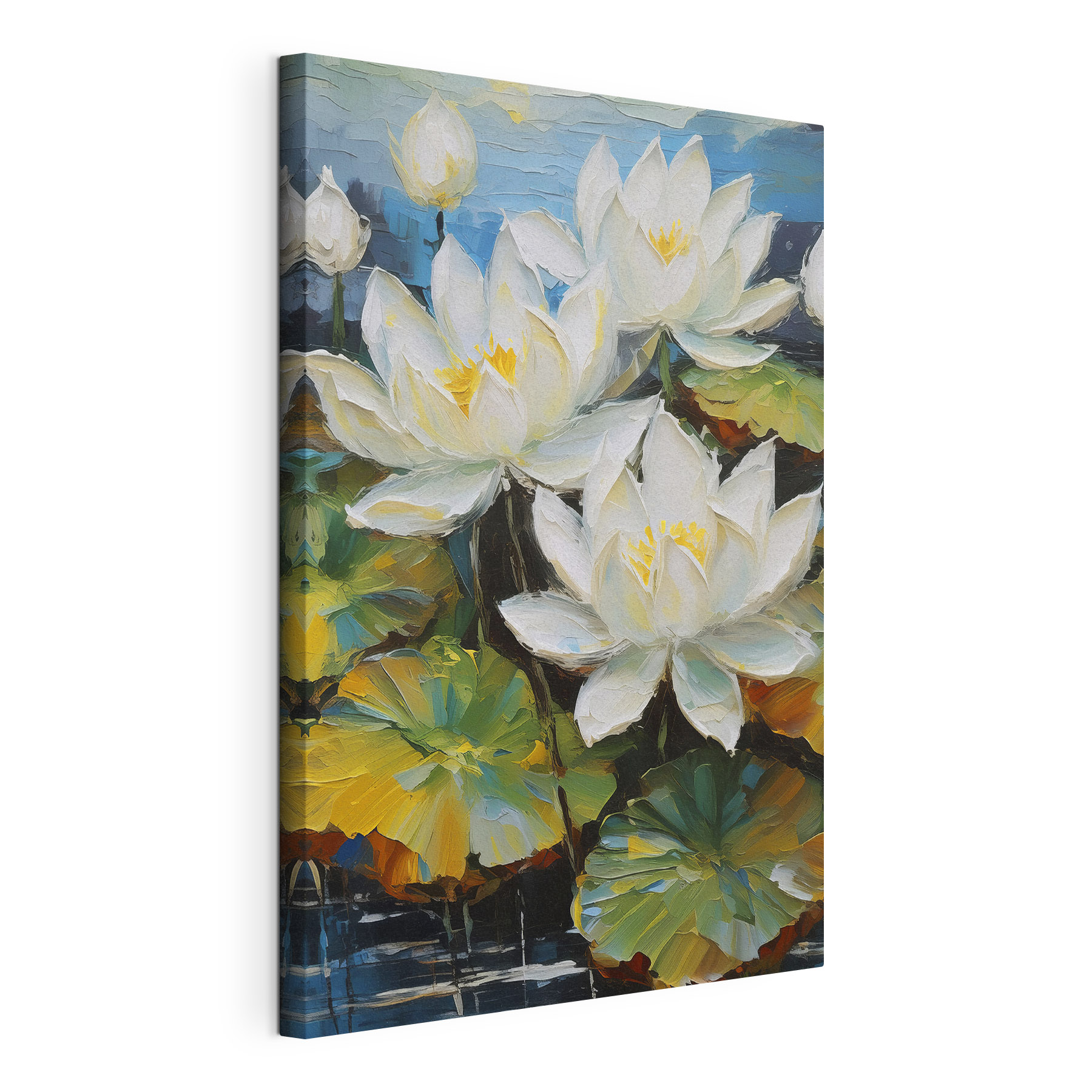 Blossoming lotus flowers on tranquil water Blossoming lotus flowers on tranquil water