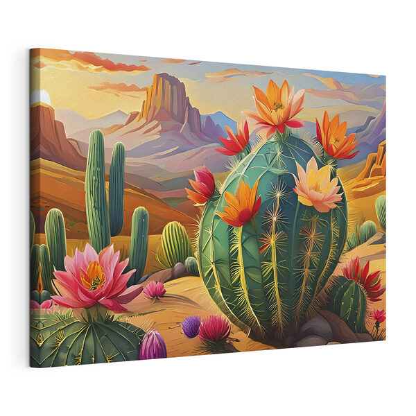 Quadri Un cactus in fiore nel deserto (COD: s38607) Quadri Quadri Un cactus in fiore nel deserto (COD: s38607)