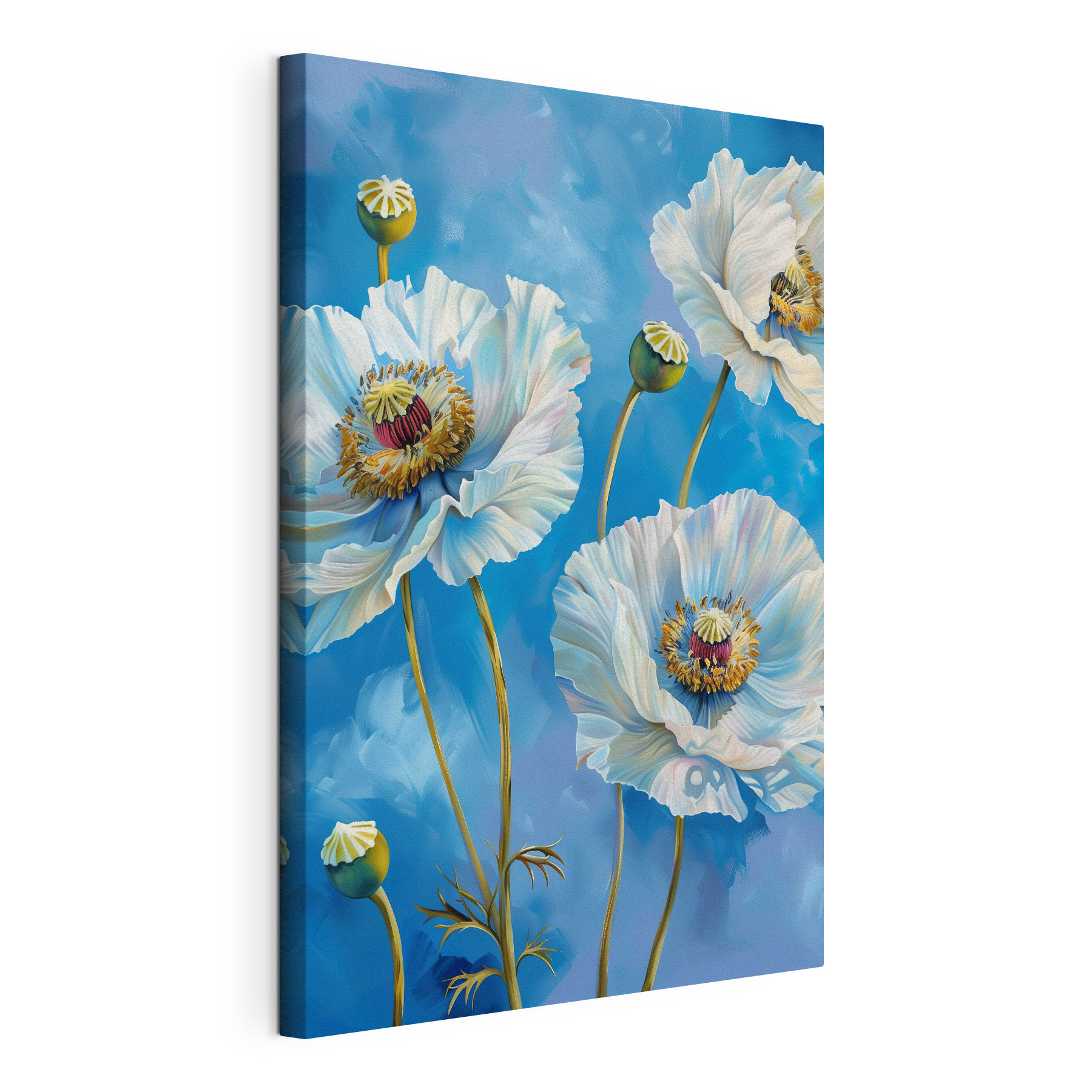 Delicate blooms against a blue backdrop Delicate blooms against a blue backdrop