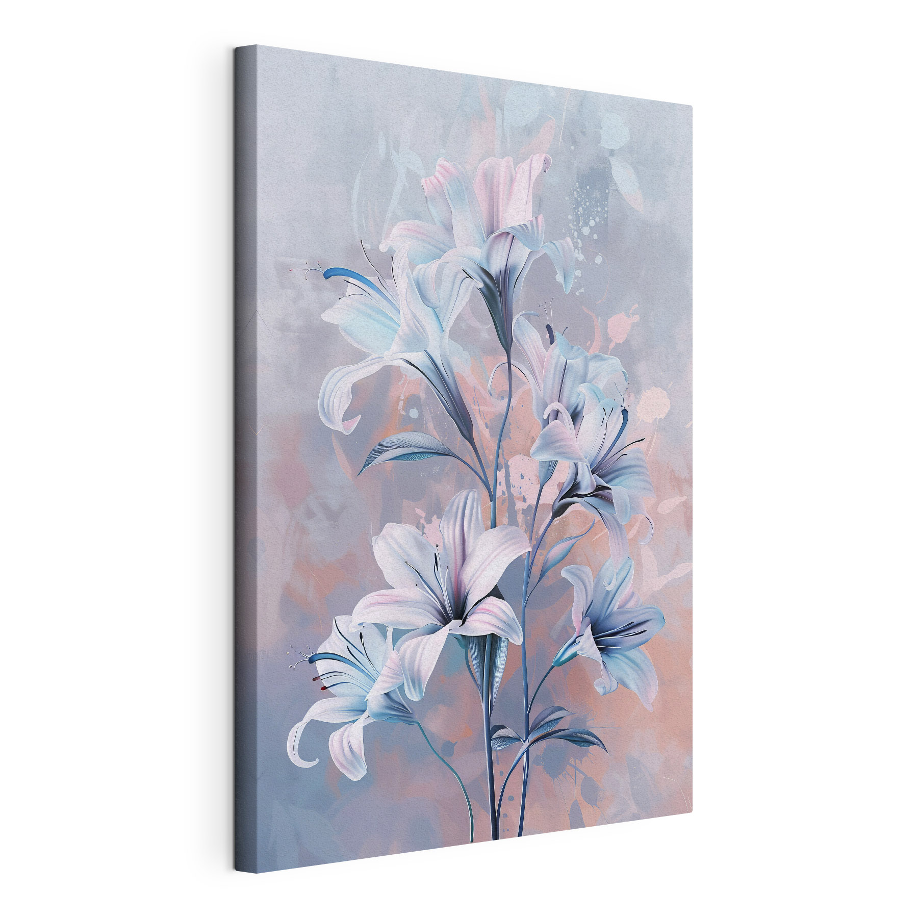 A painting of flowers on a wall A painting of flowers on a wall
