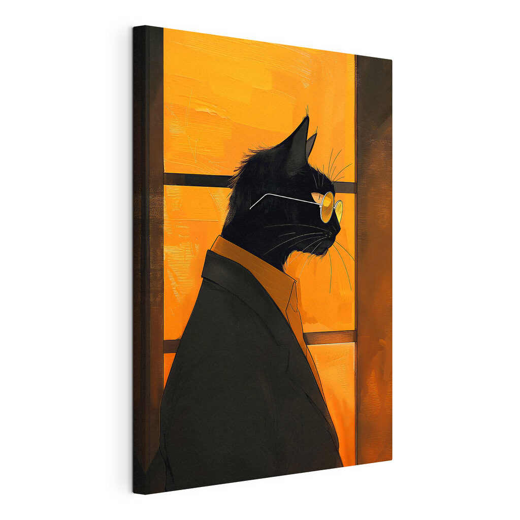 A cat wearing glasses and a suit A cat wearing glasses and a suit